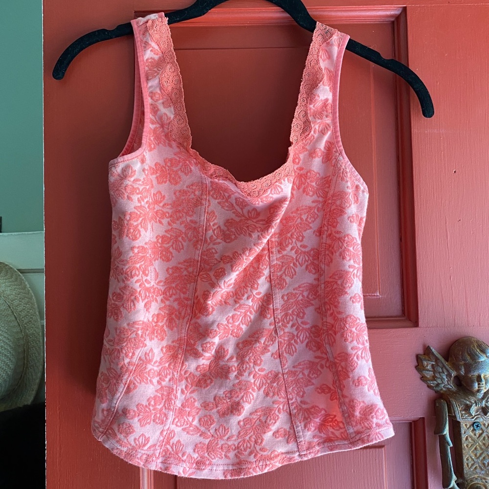 Vintage 90s crop top tank top floral small